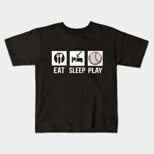 baseball eat sleep play repeat shirt Kids T-Shirt